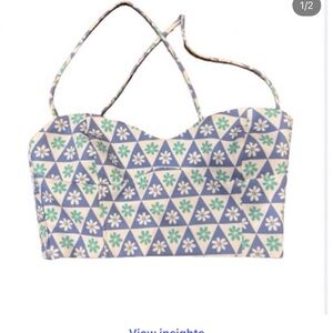 Zara Blue and Green Patterned Top